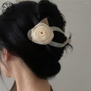 Hårklipp Duckbill Stort mesh Flower Hairn Pin for Women Girl Fashion Hairgrips Elegant Clip Female Accessories Headwear