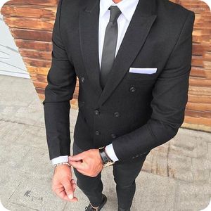Herrenanzüge Neueste Mantel Hose Designs Grey Classic Man Blazers Jacke Casual Business Tuxedo Double Breasted Custume Homme 2Piece