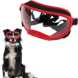 Hundkläder Janpet Dog Goggles Pet Glasses Dog Fashion Sports Solglasögon Justerbar rem för medelstora/stora hundar Skidåkning Taktiskt skydd 230812