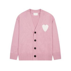 Suéter de designer loveheart uma mulher amante cardigan knit v redond round colar de colarinho alto letra feminina letra de manga longa pullover