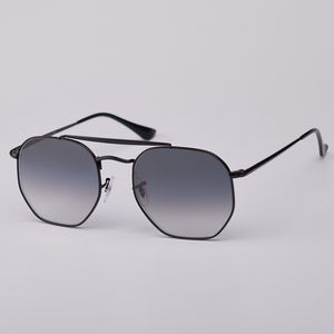 Óculos quadrados com armação de metal, óculos de sol para homens e mulheres, lentes de vidro real, óculos de sol da moda com estojo de couro e todos os pacotes de varejo