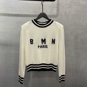 Tasarımcı Hırka Sonbahar Kadın Kazak Kadın Kazak Moda Yuvarlak Boyun Stripe Sweaters Örgü Mektup Baskı Uzun Kollu Haldigan Sıradan Örgü Gömlekleri Katlar