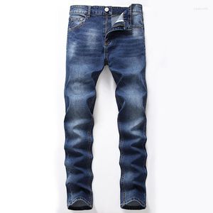 Jeans maschile 2023 tratto in denim casual europeo di cotone europeo e americano marchio di grandi dimensioni