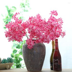 Flores decorativas simuladas roxas amarelas lilás hidrangea plantas artificiais Bonsai Yulan Magnolia Home Party Wedding Decoration