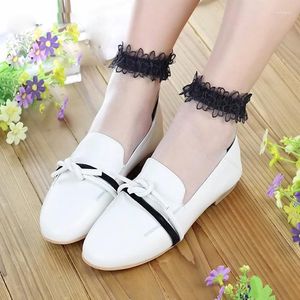 Women Socks Lace Four Seasons Invisible Crystal Transparent Glass Silk Stockings Shallow Slip Cotton Boat