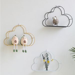 Decorative Objects Figurines Cloud Wall Shelf Iron Storage Rack Floating Shelves Ins Home Decoration Bedroom Hanging Crafts 230812