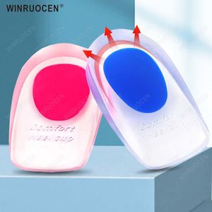 Shoe Parts Accessories 1pair Silicone Gel Heel Pad Soft Elasticity Massager Protector Men Women Outdoor Sport Insert Soles Shock Absorption Half Insole 230812