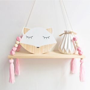 Oggetti decorativi Figurine in stile Nordic Storage Grolla scaffale in legno perle perle naturali mensole da parete ornamenti Decorazione per bambini 230812