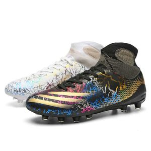 Новый стиль женские мужские футбольные туфли TF AG Youth Long Nail Football Boots High Top Training Shoes Большой размер 32-47