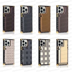 Fashion Design Card Pocket Phone Case for iPhone 15 14 13 12 11 Pro Max Leather Back Shell TPU Frame Back Shell Flower Letter Print Back Cover