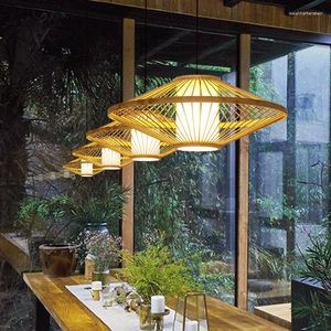 Pendant Lamps Bamboo Artwork Chandelier Simple Lamp Restaurant B & Clothing Store Pot