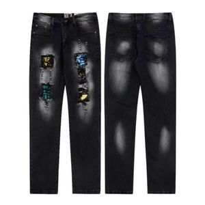 Galleries Dept Mens jean Distressed Ripped Bikers Man Luxury Designer Jeans Slim Fit Motorcycle Biker Denim For Men S Black pour hommes hf