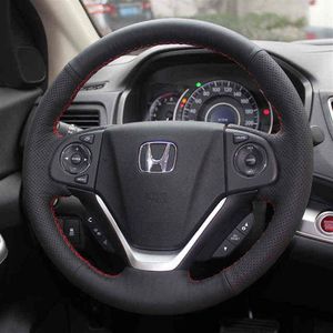 Honda CRV CRV 2013 2013 2014 2015 2015 için Sentetik Deri Araç Direksiyon Kapağı J220808241H