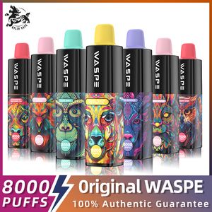 Original Waspe Puff 8000 Dispositivo de caneta VAPE descartável Puff 7000+/7k Recarregável Opcional E Cigarette