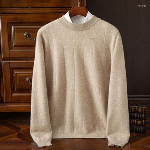 Herrtröjor 23 Pullover Boutique Half High Neck Sweater Cashmere Warm Bottom Casual Top Noble and Elegant