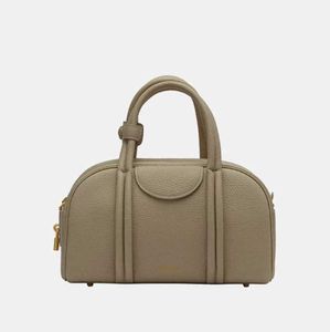 Songmont Medium and Small Bowling Series Boston Bag Cowhide New Designer One Shoulder Handbag European and American simplicity