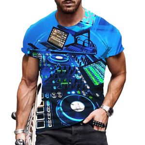 2023 DJ T Shirt for Men 3d Cd Print Short Sleeve Tops Nightclub Music T-shirts Oversized Tee Shirt Men Clothing Party Rock Tops