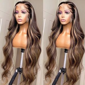 13X4 Hd Lace Wig 180%Density 13X6 Human Hair Highlight Wig Body Wave Lace Front Wig For Women 30 32 Inch Brazilian Ombre Blonde Glueless Wig