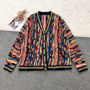 Suéteres masculinos 2023 primavera outono elegante personalidade impressa malha cardigan casaco graffiti vintage antigo designer na moda 230812