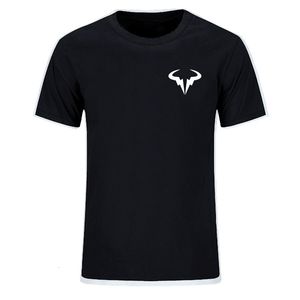 Mäns T-shirts Rafael Nadal Tennis Player Men's Black Short Sleeved Cotton T-Shirt Högkvalitativ Mäns O-Neck T-Shirt Topps T-shirt 230812