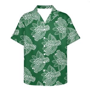 Men's Casual Shirts Fallow Summer Suitable For Tourism Loose Short-Sleeved V Neck Tattoo Print Mens Designer Clothes