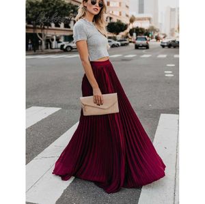 Saias Moda High cintura elegante Mulheres longas longas primavera verão grande bainha preta maxi jupe femmeskirts