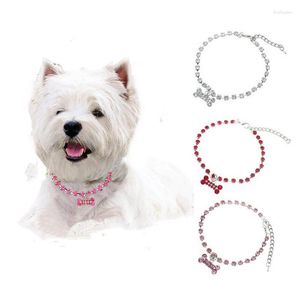 Hundhalsar Utsökta diamantkatthalsband Pet Collar Justerbara strass med zirkonbenhänge smycken lyxiga tillbehör