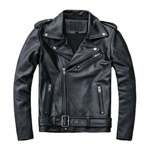 Jackets masculinos Jaquetas de motocicletas clássicas jaqueta de couro masculina 100% natural de choque de choque de moto