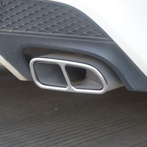 Automóveis em aço inoxidável Decoração da estrutura da garganta de cauda 2PCs para Mercedes Benz CLA C117 2013-16 Decalques modificados de tubo de escape210p