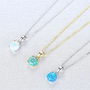 Catene DX208 Lefei Jewelry S925 Silver Fashion Fine Fresh Trendy Fresh Luxury Blue White Aobao Round Necklace Women Wedding Charms Gift