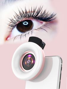 Monokulär makrolins för mobil 15x Fill Ring Light Selfie Live Lamp Camera med LED Universal Flash Smartphone Portable Clip 230812