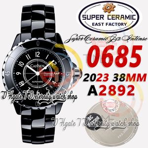 EAST xf0685 Unisex Mens Womens Watch 38mm A2892 Automatic Super Ceramic Case Black Dial Number Markers Ceramic Bracelet 2023 Super Edition eternity Fashion Watches