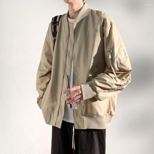 Men's Jackets Bomber Jacket For Mens Lightweight Pilot Spring And Autumn Casual Solid Color