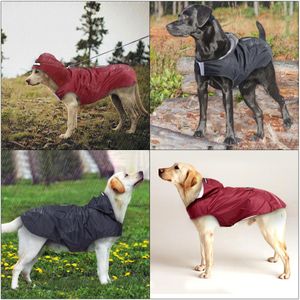 Hundkläder Dog Raincoat Waterproof Hoodie Jacket Rain Poncho Pet Rainwear Clothes With Reflective Stripe Outdoor Dogs Raincoat Accessories 230812
