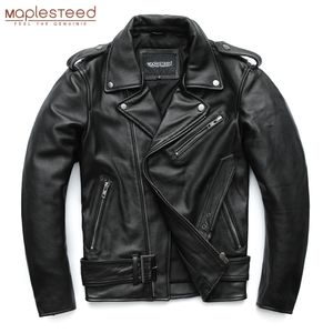 Erkek Ceket Maplesteed Klasik Motosiklet Erkekler Deri Ceket 100 Doğal Cowhide Kalın Moto Kış Kolu 6169cm 8xl M192 230812