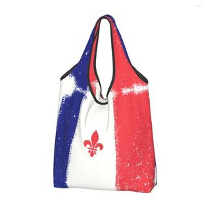 Сумки для покупок Fleur-de-Lis France Flag Продуктовый тота