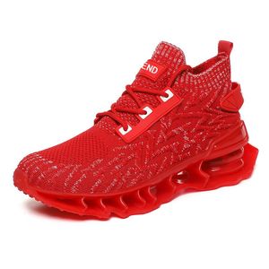 putian designer red mans walking shoes summer breathable flyknit mesh sports shoes shock absorbing blade running fashion shoes spring