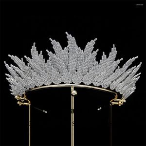 Hair Clips ROSABELLA European And American Gorgeous Fancy Crowns Tiaras Cubic Zirconia Headdress Bride Headband Wedding Headress