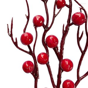 Dekorativa blommor 1pc Artificial Christmas Berry Red Gold Berries Tree Pine Branches For Wreath Diy Decorations Table Ornament