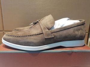 5A 9227ドレスシューズLOROPIANA LP SUMMER ON THE GO CHARMS WALK LOAFERS SUEDE DESINGER SHOE for Menwomenサイズ34-45フェンダブ