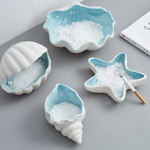 Dekorativa plattor Conch Serie Jewelry Tray White Porslinsmycken Displayplatta Halsbandörhängen Display Lagring Box Dekorativa smycken 230812