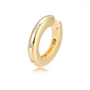 Rücken Ohrringe kubische Zirkon Single Huggies Schmuckanbieter minimalistische Eternität CZ Brass 18K Gold plattiert für Frauen Mädchen