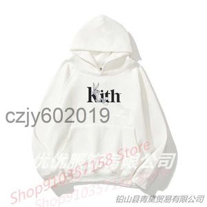KITH anime rabbit letter print hoodie fashion sweatshirt kith sweaterT1UB