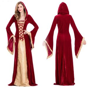 halloween costumes women dress cosplay costumes medieval dress robe women renaissance dress princess queen costume velvet court maid hooded gown