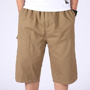 Shorts da corsa uomini casual solido estate a metà vita cargo sciolto elastico con usura multipla per escursioni brevi da uomo