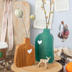 Vases Net Red Wooden Small Vase Bedroom Fun Desktop Ornaments Mori Ins Living Room Flower Arrangement Nordic Decorations