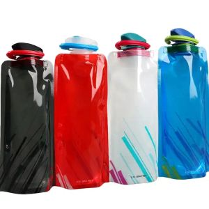 Foldbar vattenpåse Kettle PVC Collapsible Water Flaskor Utomhus sportklättring av vattenflaska med Pothook FY5440 0813