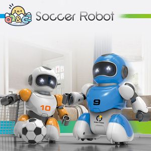 ElectricRC Animals RC Soccer Robot Smart Football Battle Remote Control Robots z muzyką Parentchild Electric Educational Toys for Kids Prezenty 230812