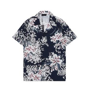 2023 MARNE MENS Designer koszule moda geometryczna koszula do kręgli na Hawajskie Kwiatowe koszule Mężczyźni Slim Fit T -Sleeve T Shirt