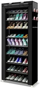 Storage Boxes Bins 10 Tier Shoe Cabinet with Dustproof Cover Free Standing Organizer for Closet Entryway 230812